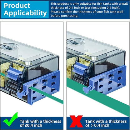 Multi Layer Aquarium Fish Tank Filter with Waterfall Oxygenation Suitable for 5-50 Gallon Fish Tanks, Flexible Mounting, Dust & Splash Protection