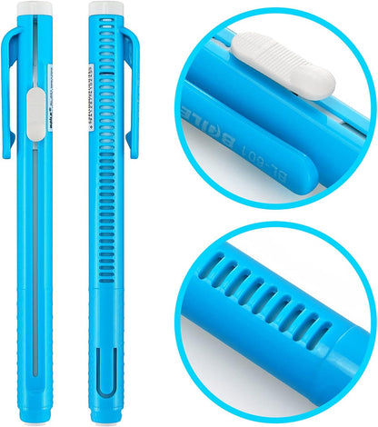 Retractable Mechanical Eraser Pen, Pen-Style Erasers Assorted Color, 4 Pack