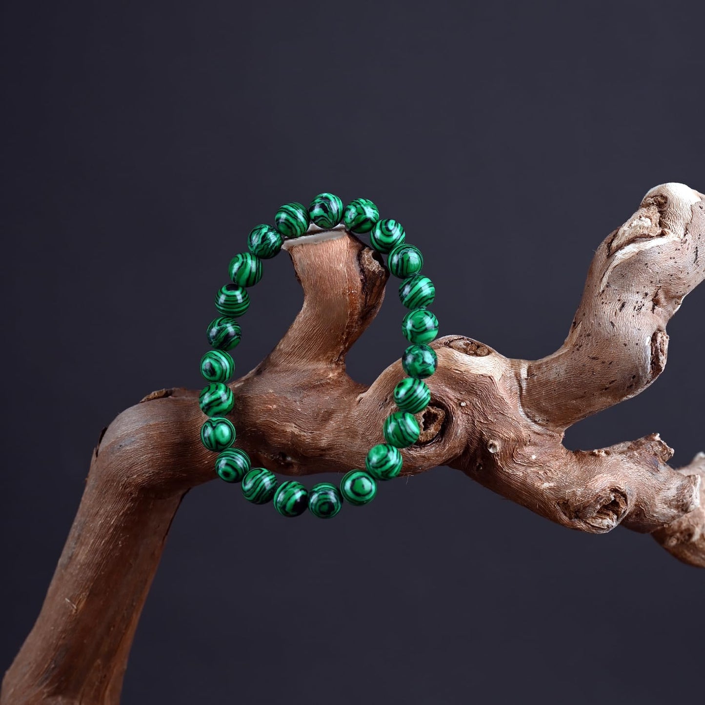 PZTIIY Crystal Bracelet - Natural Energy Crystal Bracelet for Men and Women (ZLY-Malachite)
