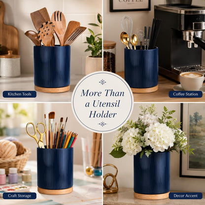 360° Rotating Cooking Utensil Holder, Kitchen Utensil Holder for Countertop