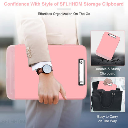 SFLHHDM Clipboard with Pen Holder, Legal Size Nursing Clipboards with Storage, Plastic Clip Boards for Writing, Lightweight Cute Clipboard Storage with Low Profile Clip for Work, Office