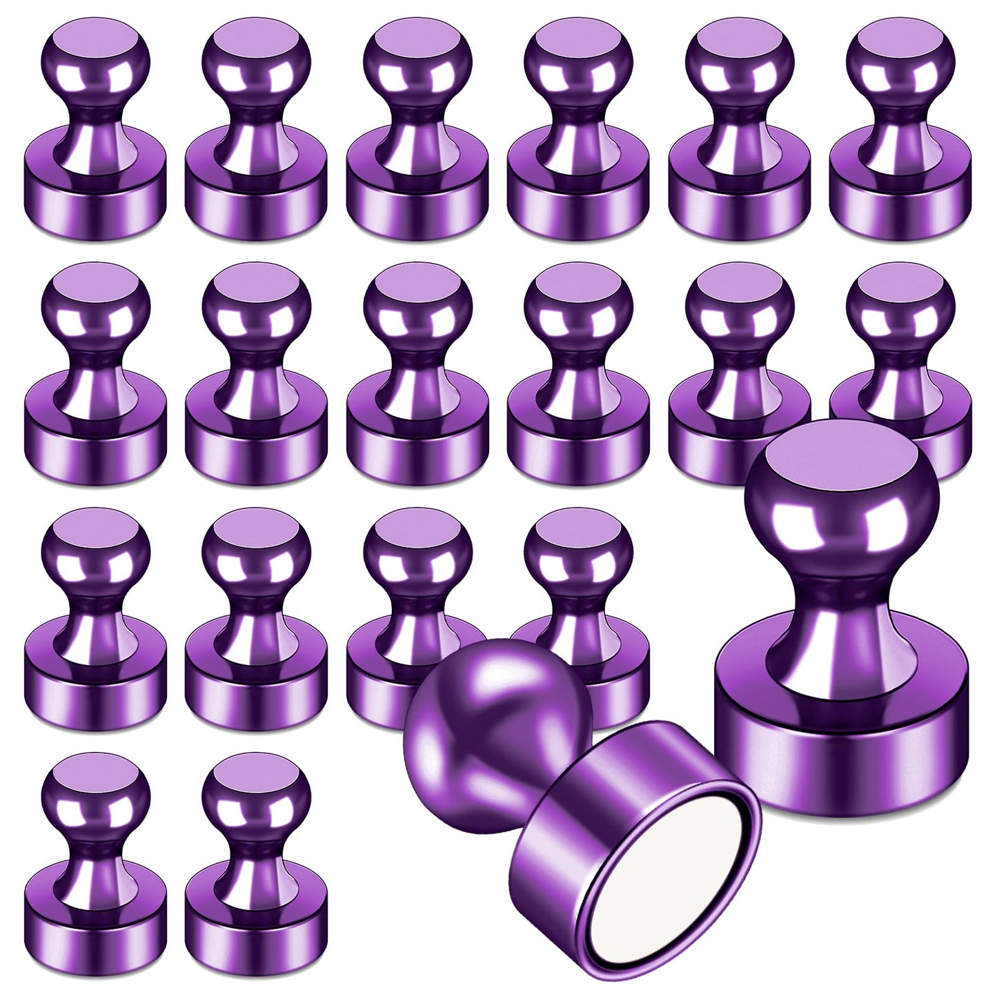LOVIMAG Fridge Magnets 20Pcs Refrigerator Whiteboard Small Strong Magnet Classroom Kitchen Accessories Decorative Locker Set Decor Must Haves Office Calendar Refrigerador Magnetic Cute Crafts Purple