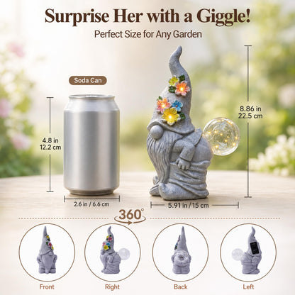 Acgarten Solar Funny Garden Gnome Statue: Outdoor Lights Decorations