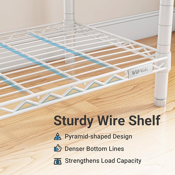 VIPEK V5C Bedroom Armoires Portable Closet Clothing Rack, White Metal with Black Cover, Adjustable Custom Freestanding Wardrobe Heavy Duty Covered, Max Load 890LBS