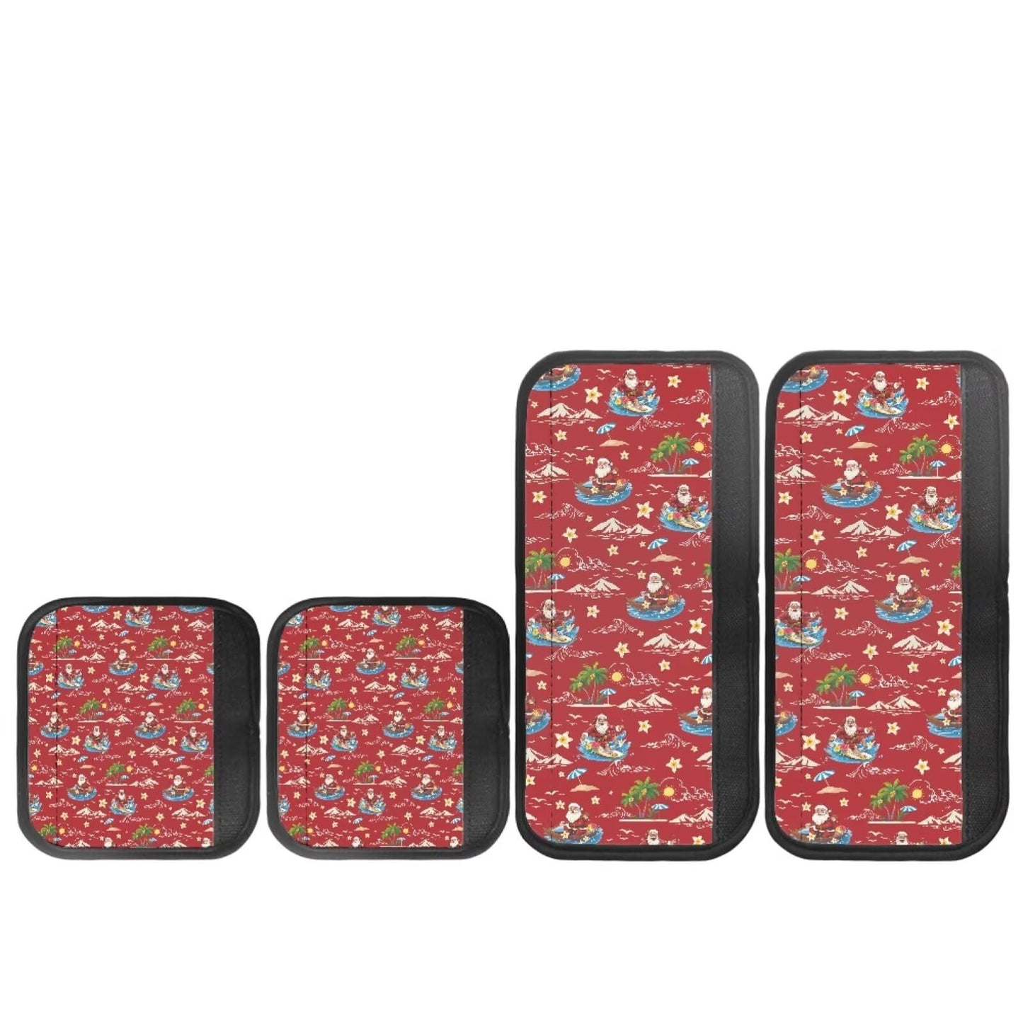 HUISEFOR Santa Claus Refrigerator Handle Covers Set of 4 Non-Slip Fridge Handle Covers for Microwave Oven Stove Dishwasher Handles Protector Christmas Decoration