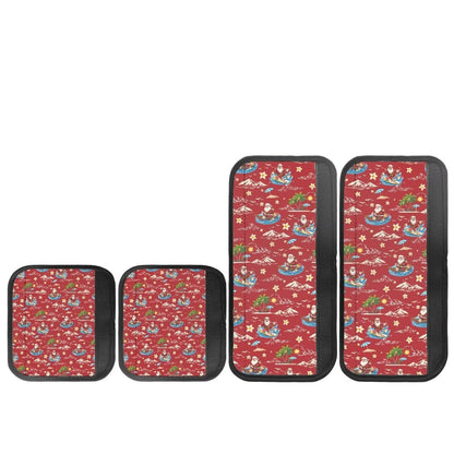 HUISEFOR Santa Claus Refrigerator Handle Covers Set of 4 Non-Slip Fridge Handle Covers for Microwave Oven Stove Dishwasher Handles Protector Christmas Decoration