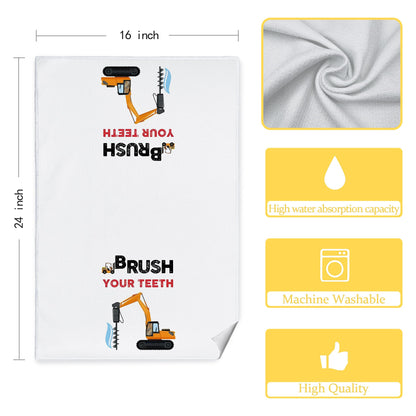 CIOJUNE Kids Construction Decor, Truck Towels for Kids Bath Towels 16x24 Bathroom Decor Sets of 4 - Wash Your Hands Toddler Boys Girls Bathroom Decor