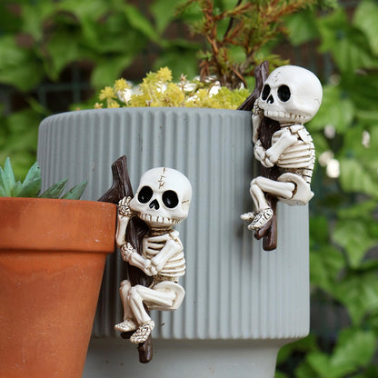 KKpxafl 2-Piece Skeleton Pot Huggers for Planters, Climbing Plant Decor