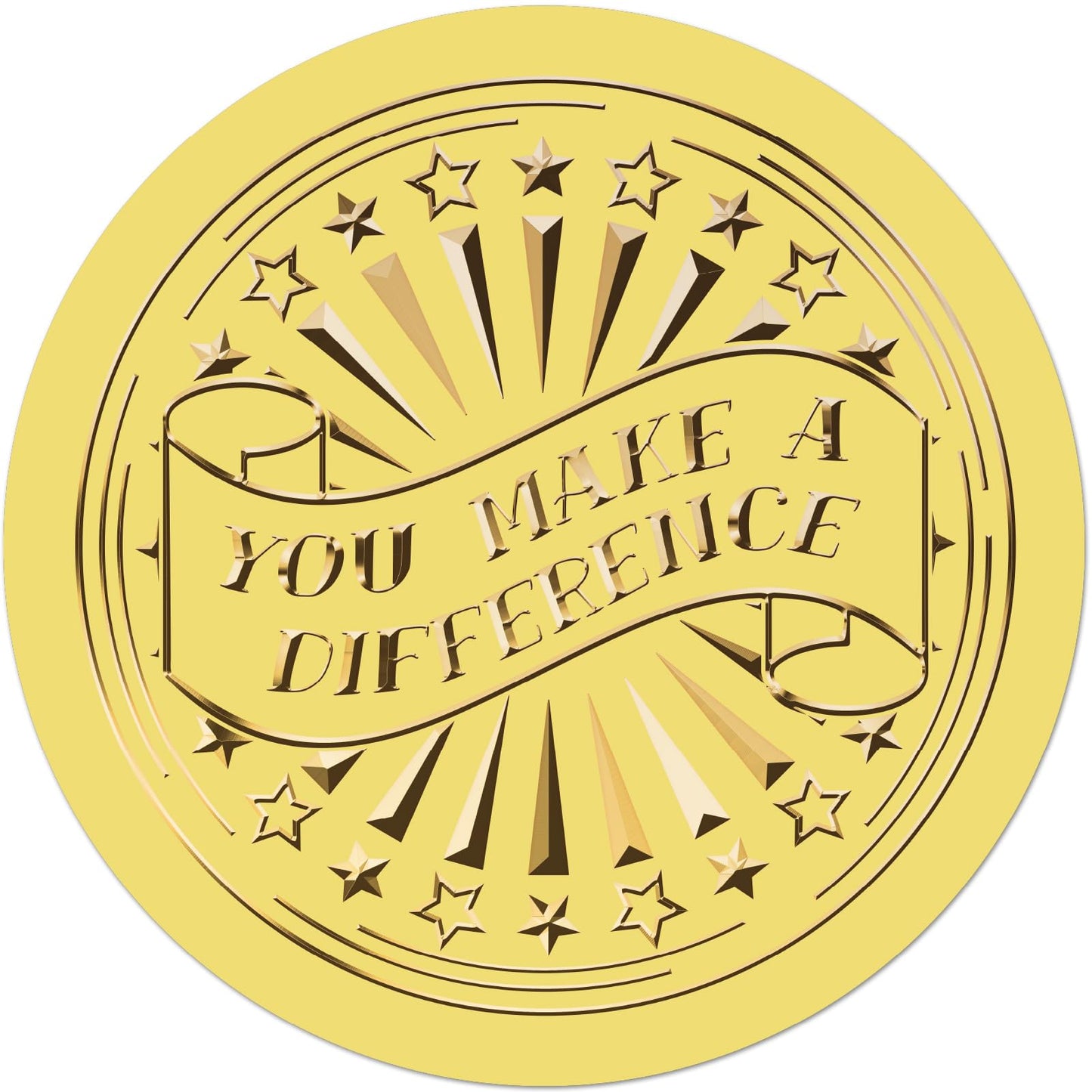CRASPIRE 625Pcs You Make a Difference Gold Envelopes Seals Stickers 1.5" Foil Embossed Self Adhesive Certificates Round Labels for Invitation Graduation Award Diplomas Wedding Gift Wrapping Decor