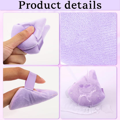 Pimoys 6 Pieces Powder Puff Face Makeup Sponge Soft Velour Triangle Powder Puffs Beauty Sponge Stocking Stuffers for Loose Powder (Black, Pink)