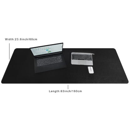 Vyaaa Leather Desk Mat, 63" x 24" Extra Large Desk Pad, Oversized Mouse Pad,Non-Slip Office Desk Pad, Waterproof Desk Blotter for Office and Home (Black)