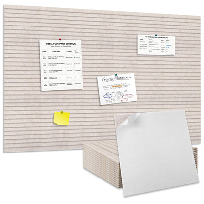 TOMAIX 12-Pack Felt Bulletin Boards (11.8" x 11.8") – Self-Adhesive Wall Tiles with Pushpins; Ideal for Offices, Classrooms, and Home Decor; for Posting Notes, Photos, and Memos (Light Camel)