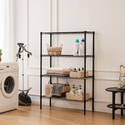 DUMOS 5 Tier Metal Wire Rack Shelf Heavy Duty Standing Shelves Adjustable Steel Closet Shelving Unit Organizers and Storage for Kitchen Bathroom Pantry Office, 13.78" D x 35.43" W x 69.29" H