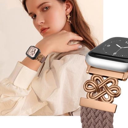 Chinber Braided Band Compatible with Apple Watch Bands 40mm 38mm 41mm 42mm 44mm 45mm 46mm 49mm, Magnetic Clasp Fabric Nylon Interlock Buckle Straps for iWatch Ultra Series 10/9/8/7/6/5/4/3/2/1/SE