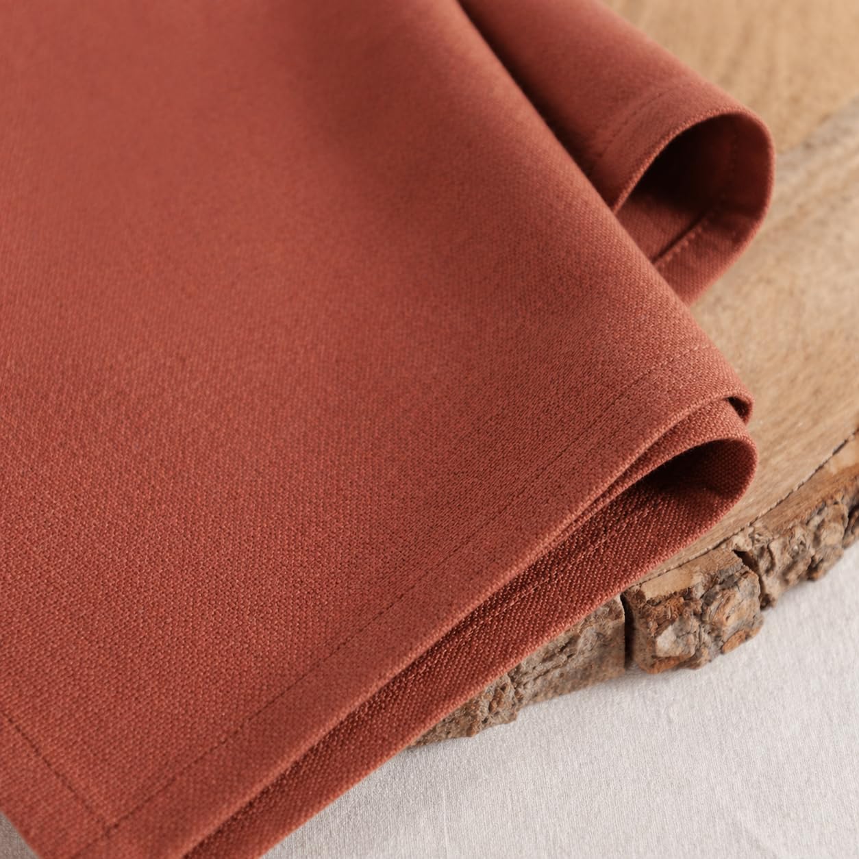 LANEPORTIA Cloth Napkins Set of 12 Solid Dinner Napkins 18x18 Inch, 100% Cotton, Soft Absorbent Reusable Washable Durable Napkin, Decorations, Restaurant, Wedding & Table Décor, Everyday Use - Rust