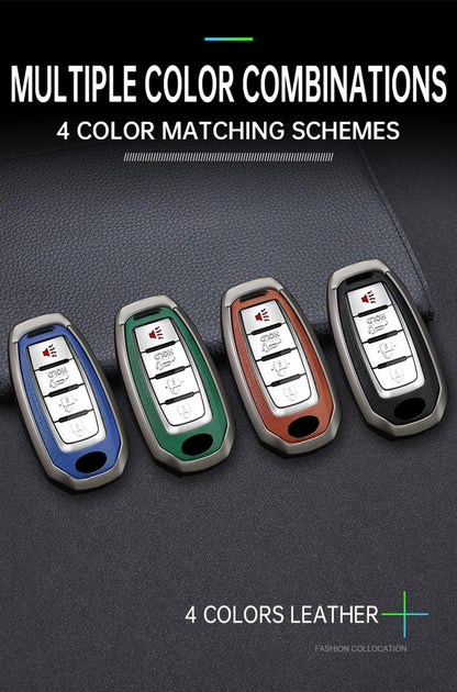 TECART 5-Button Car Key Fob Cover Fit for Infiniti Key Case Protector Keychain Holder Fit for Q50 Q60 QX50 QX55 QX60 Black