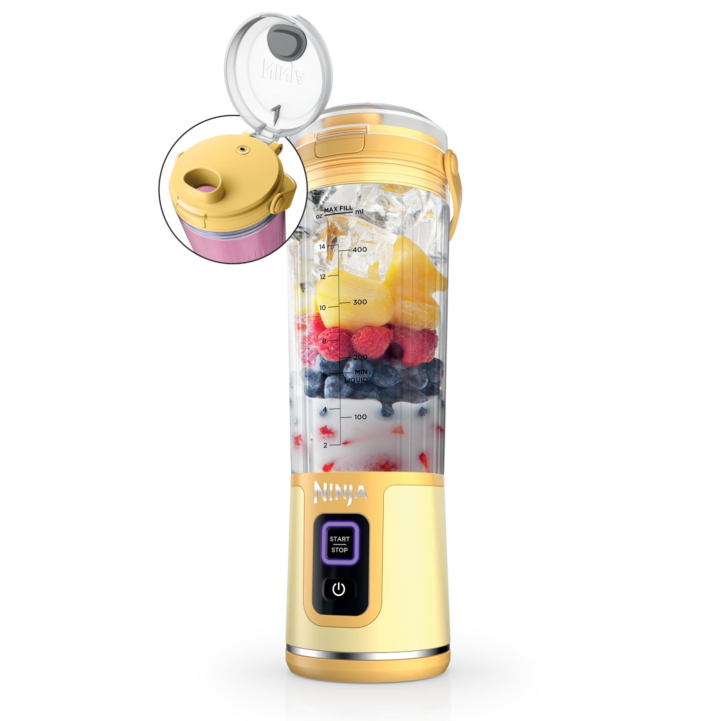 Ninja BC151BK Blast Portable Blender, Cordless, 18oz. Vessel, Personal Blender-for Shakes & Smoothies, BPA Free, Leakproof-Lid & Sip Spout, USB-C Rechargeable, Dishwasher Safe Parts, Black
