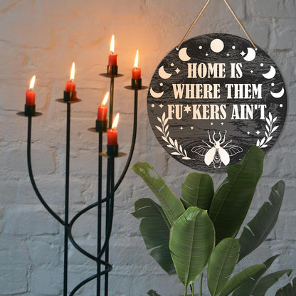 Muktoujaumai Witch Sign Decor, Witchy Hanging Sign Decor Rustic Wall Decorations Magic Witchcraft Sign for Gothic House, Living Room, Housewarming Gift for New House Home Wicca