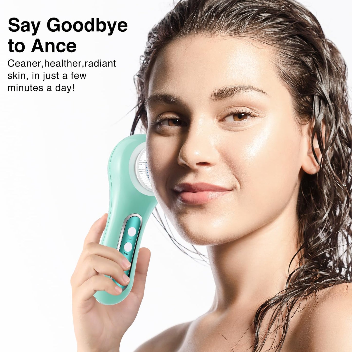 Face Scrubber Exfoliator,Facial Cleansing Brush Rechargeable IPX7 Waterproof with 5 Brush Heads,Electric Face Spin Brush for Exfoliating, Massaging and Deep Cleansing