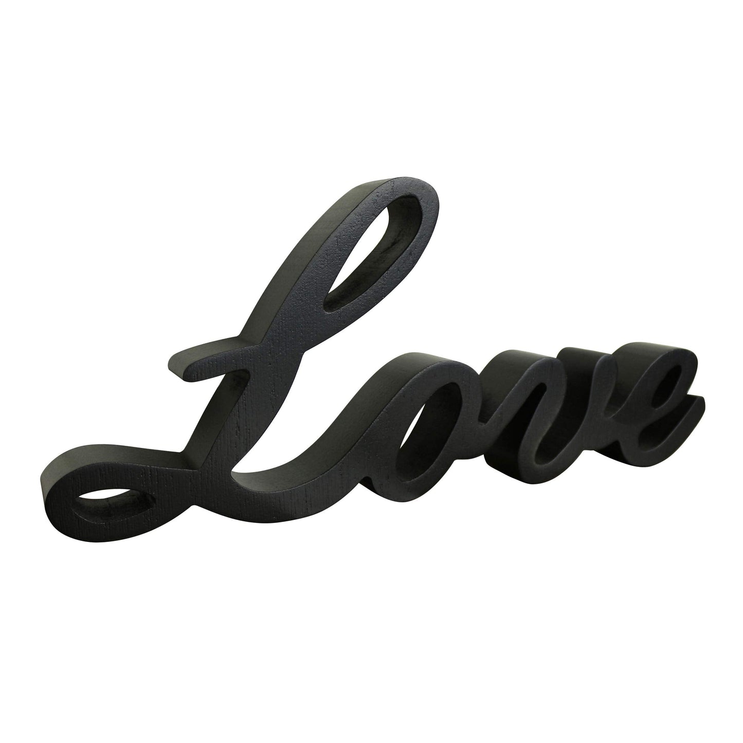 CVHOMEDECO. Black Wooden Words Sign Free Standing Love Desk/Shelf/Home Wall/Office Decoration Art, 10-1/4 x 4-1/2 x 1 Inch