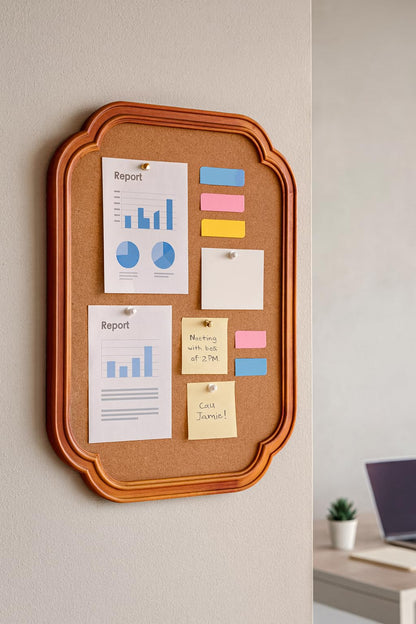 YINGXUN Scalloped Edge Wooden Frame Cork Board 17.7x23.6in