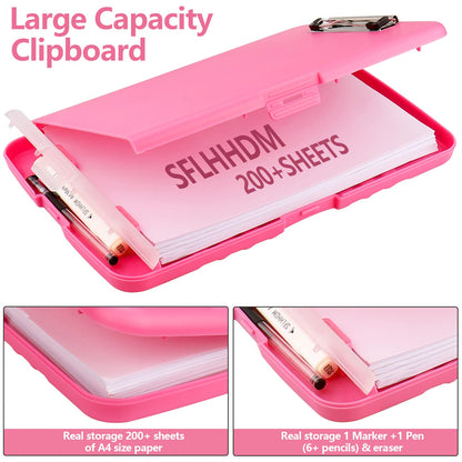 SFLHHDM Plastic Clipboard with Storage, High Capacity Clip Boards 8.5x11 with Storage, Heavy Duty Nursing Clipboard Folder, Clipboards Cute, Letter A4 Size Clipboards with Storage for Teachers, Nurse