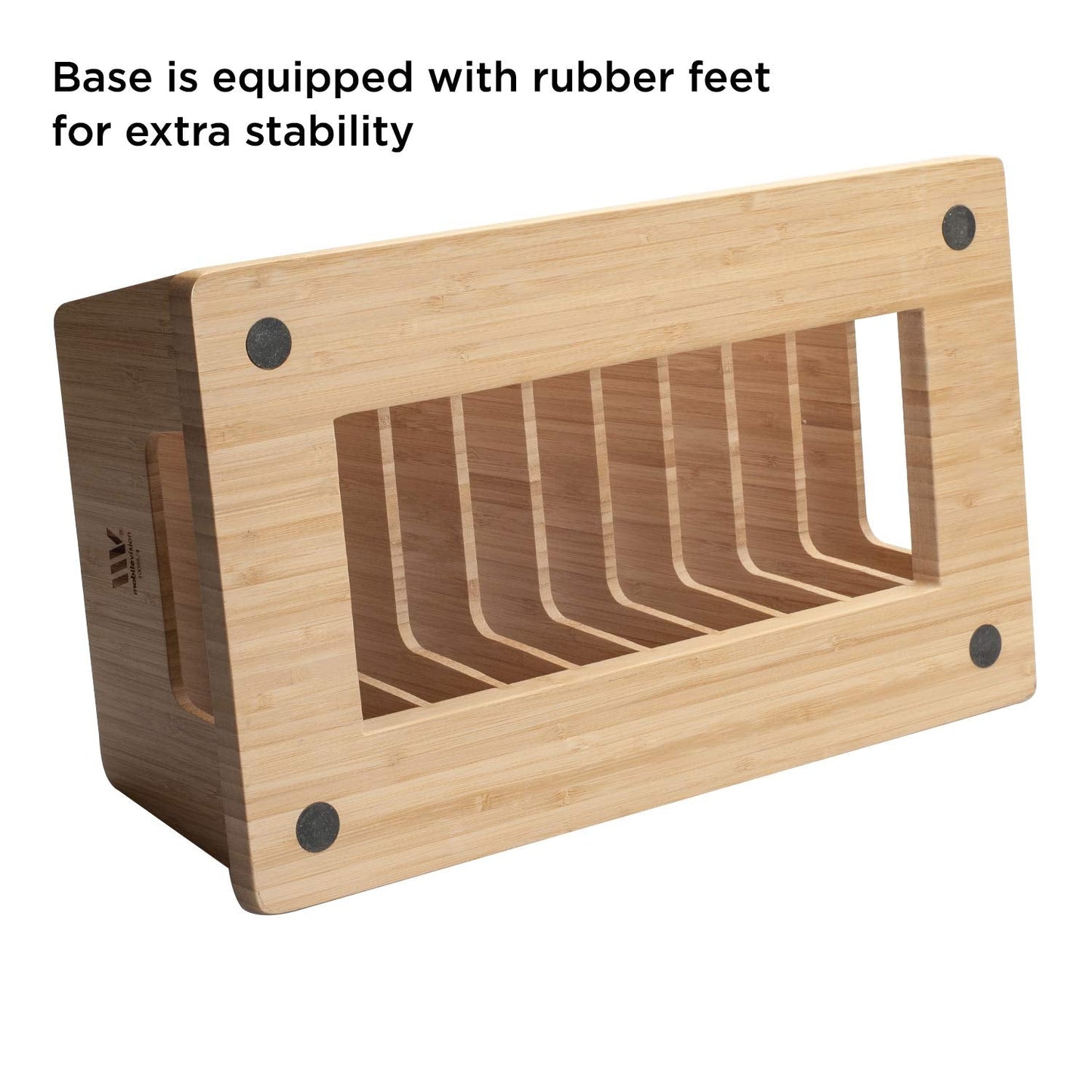 MobileVision Bamboo Device Organizer for Smartphones, Tablets and Laptops, 10 Slots
