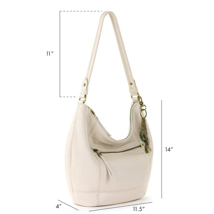 The Sak Sequoia Large Hobo Bag - Premium Leather Women's Handbag for Everyday & Travel - Designer Purse With Shoulder Bag Strap, Zipper Closure and Pockets - Stone