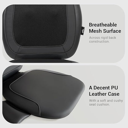 Mynt Black Acupressure Massage Chair Pad with 4 Deep Kneading Nodes, Shiatsu Back Massager for Chair with Heat, Heated Back Massage with a Cushion for Deep Tissue, Gift for Christmas