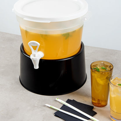 Restaurantware-BASE ONLY: Bev Tek Beverage Dispenser Base, Pack of 1 Durable Holder - Dispenser Sold Separately, For 3 And 6 Gal Dispensers, Black Plastic, Dishwashable