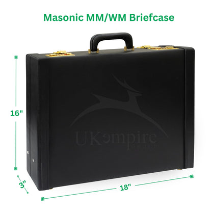 Premium Masonic Regalia MM/WM Apron Hard Case Briefcase, Black Leather – Freemason Bags & Cases (Real Leather)