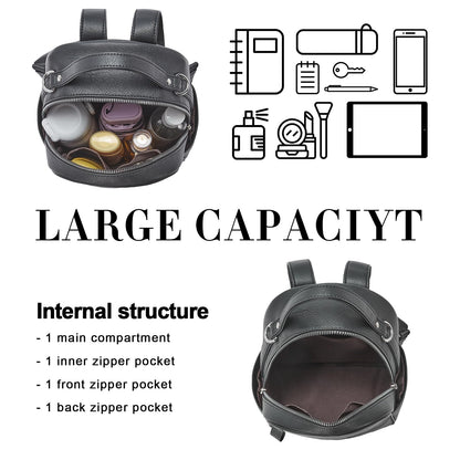 CLUCI Mini Backpack Purse for Women Fashion Leather Small Backpacks Ladies Shoulder Backpack Convertible Handbags Black