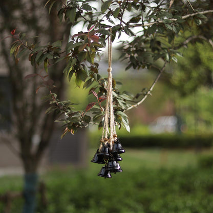 Hanging Witch Bells for Door,2 Pc Halloween Door Bells Hanger Christmas Bells for Witchy Home Decor 8 Black Bells Witchcraft Supplies