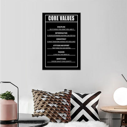 Inspirational Office Wall Art Core Values Motivational Poster for Home Decor Positive Quotes Wall Prints Encouragement Artwork Positive Sayings for Preppy Room Office Wall Decoration [12''Wx18''H]