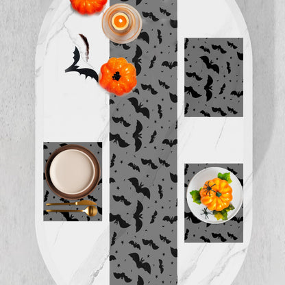 Yonuni Halloween Table Runner, Black Bat Table Runners for Halloween Decor/Party Dinner Table Decoration