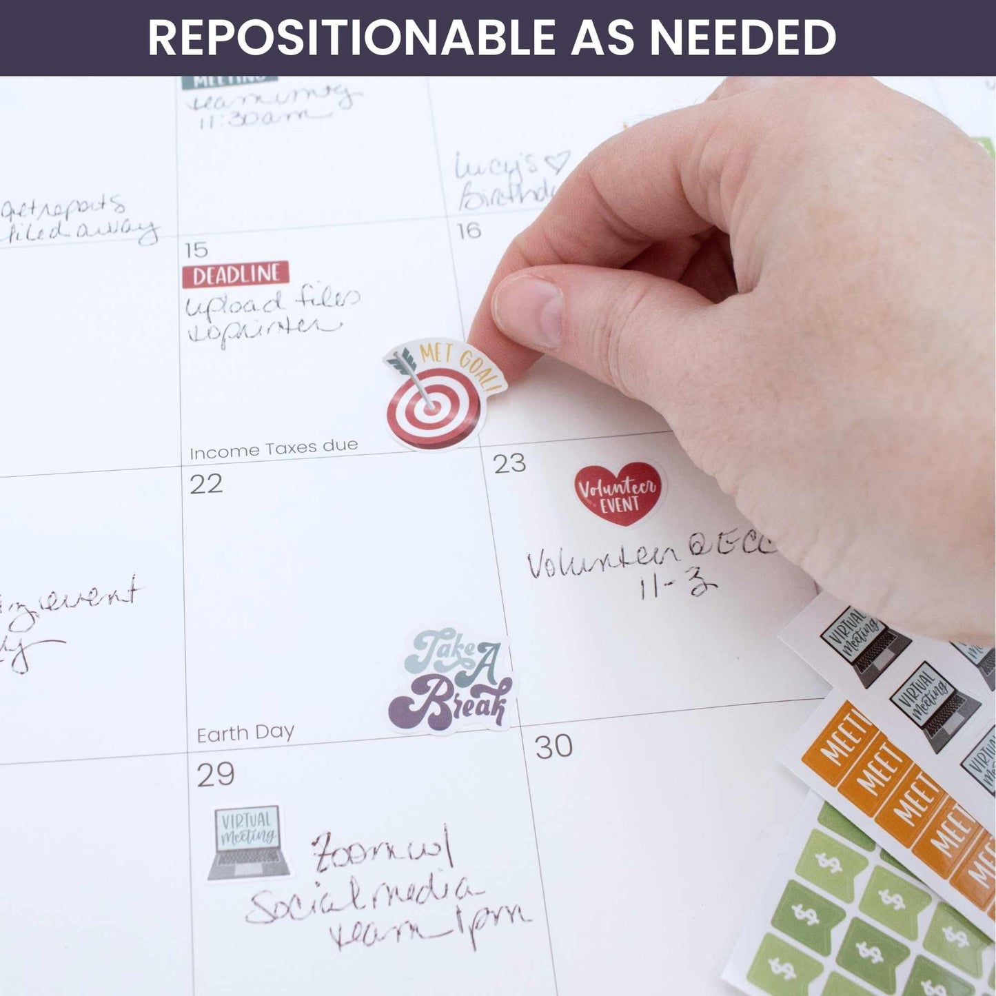 bloom daily planners Workday Essentials Planner Stickers - Productivity Variety Pack for Business Professionals - 8 Sheets / 802 Stickers - Meetings, Deadlines, Payday Icons for Work & Office
