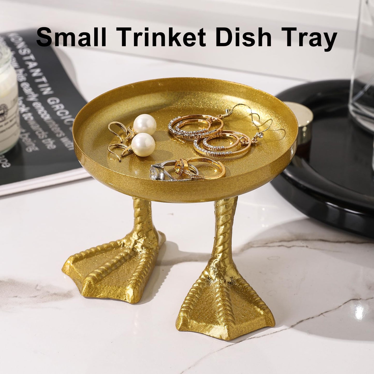 ATLZBLTCI Duck Cute Jewelry Dish Tray. Ring Holder Dish Tray. Small Trinket Dish Tray.Jewelry Bowl
