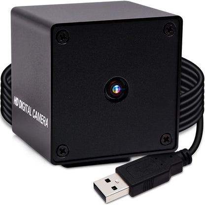 ELP 48MP Autofocus USB Camera with Metal Case for Computer Wide Angle 70degree No Distortion Lens Webcam Mini UVC USB2.0 PC Camera CCTV Video Industrial Lightburn Camera for Raspberry pi Jetson Nano