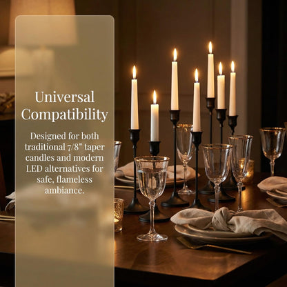 2 Sets(6 Pcs) Black Tapered Candle Holder,Candlestick Tall Metal Candlestick Holders for Table Centerpiece Home Decor for Wedding Fireplace Mantel Housewarming Gift Fits 3/4 Inch Thick Candles