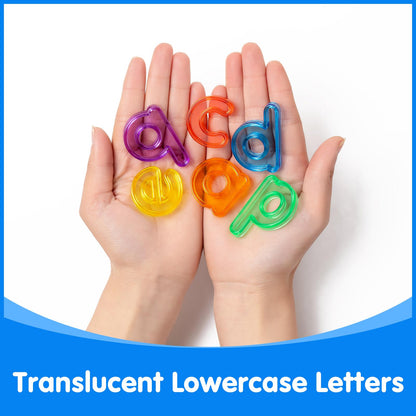 Odoorgames 78 Pcs Translucent Lowercase Letters - Learning Toy for Light Table Accessories and Manipulatives