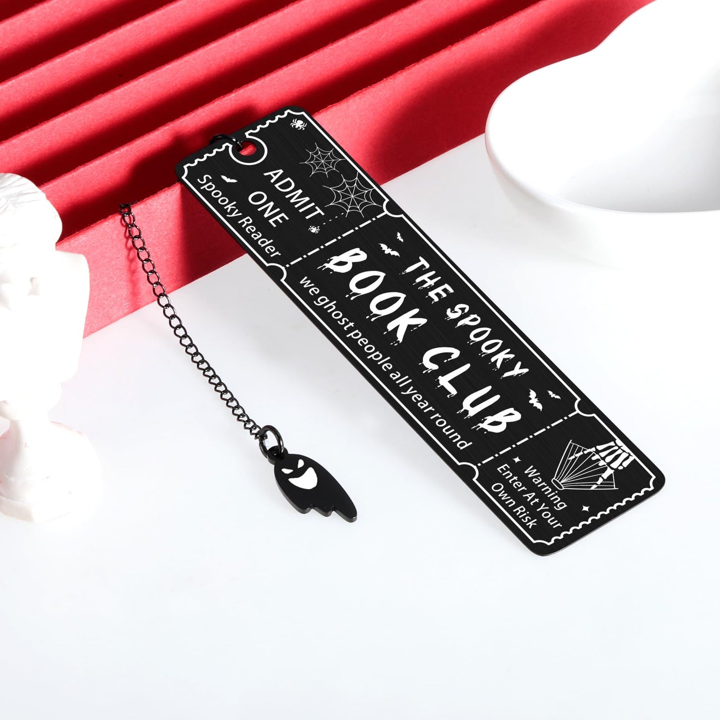 Horror Bookmark for Women Gothic Bookmarks for Reading Women Halloween Spooky Gifts Boo Basket Stuffers Book Lovers Gifts Book Marks for Reading Men Kids Ghost Bookmark Dark Romance Merch