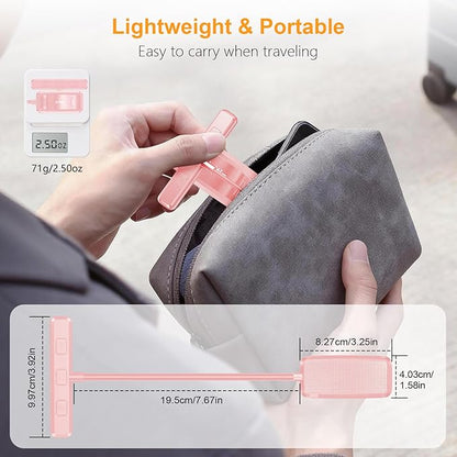 Gritin 19 LED Rechargeable Book Light for Reading in Bed with Memory Function- Eye Caring 3 Color Temperatures,Stepless Dimming Brightness,80 Hrs Runtime Clip on Light for Book Lovers-Pink