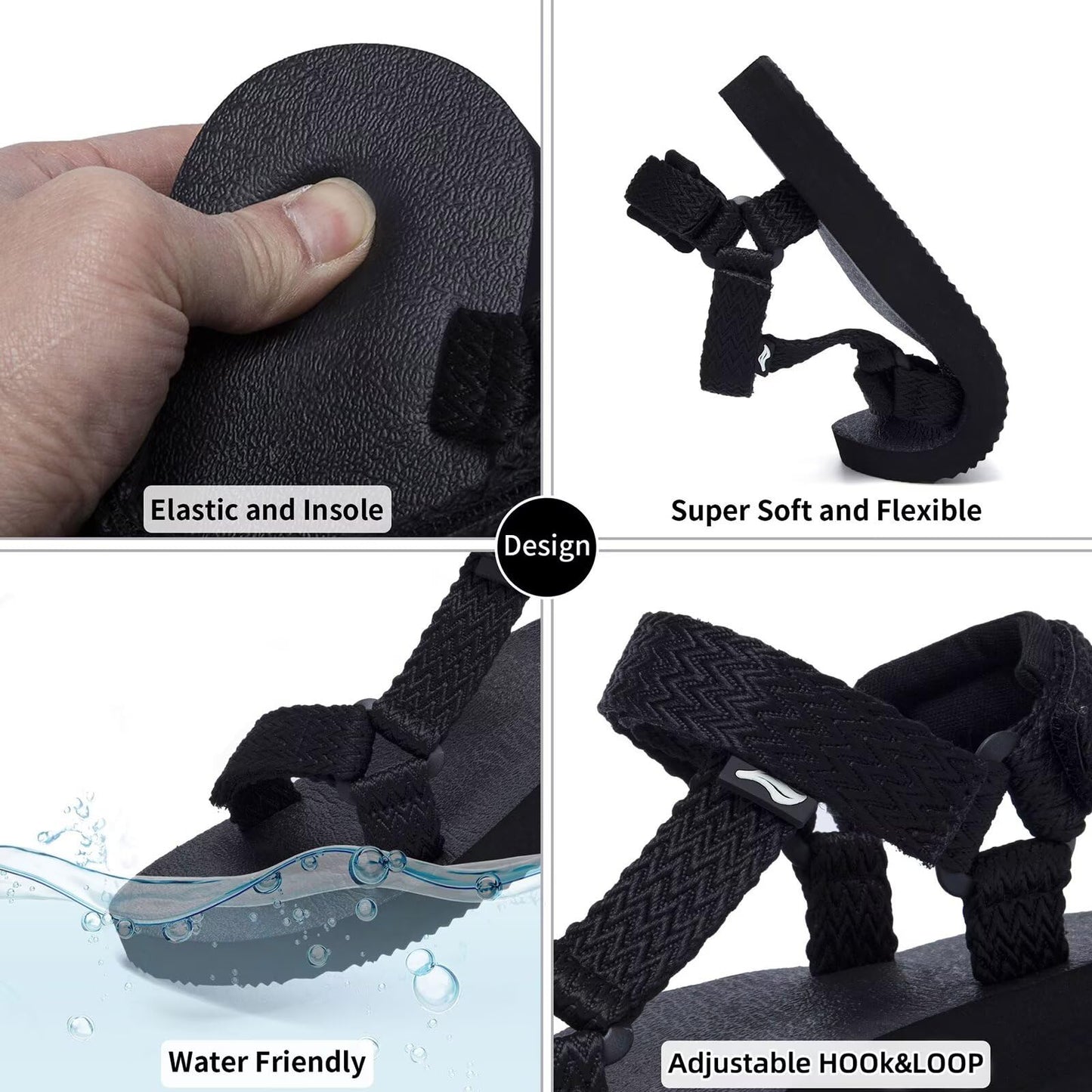 YOCCI Women's Original Sport Sandals Hiking Sandals with Arch Support Yoga Mat Insole Light Weight Outdoor Water Shoes