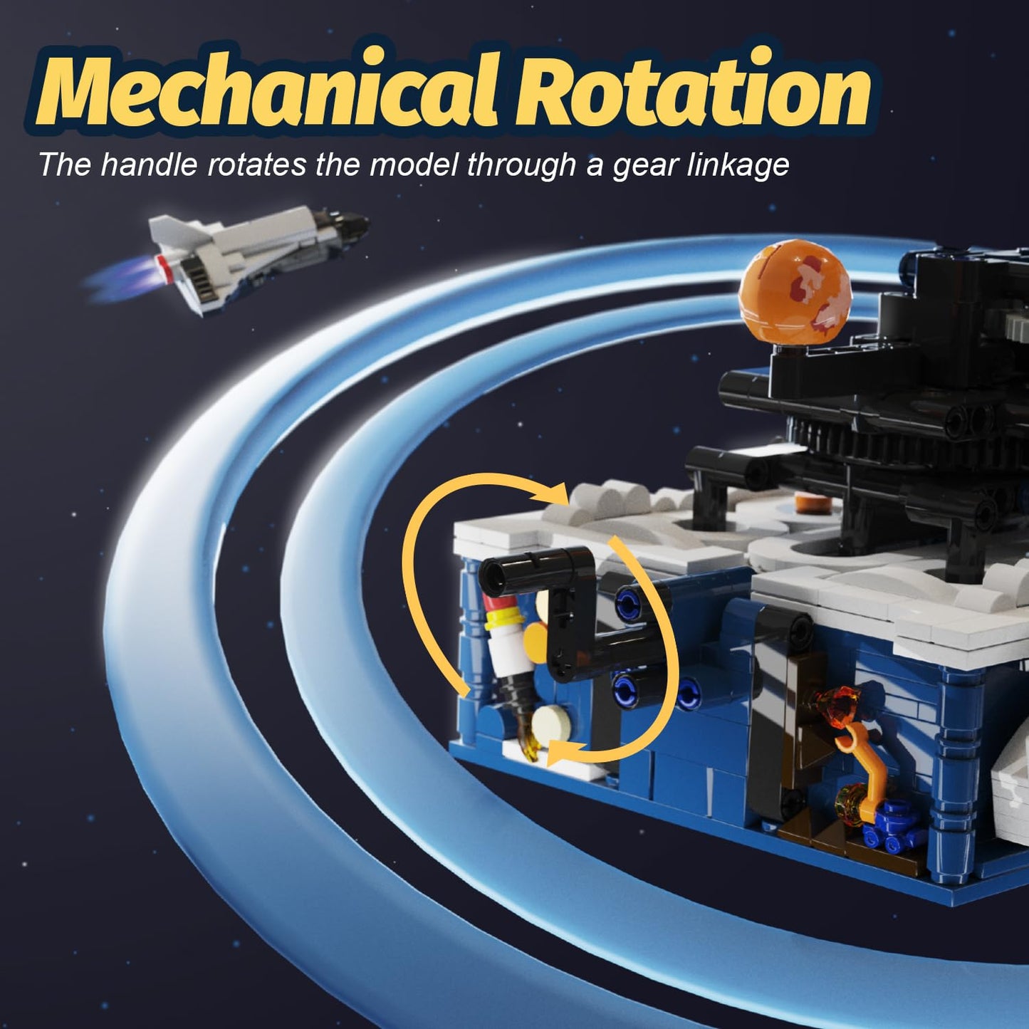 Solar System Building Sets，Compatible with Lego Space, Rotatable Planet Toys for Boys Age 8-12 with 9 Planets & Rocket Sets,Solar System for Kids,Gifts for Boys & Girls Age 8-14 Years Old，775 PCS