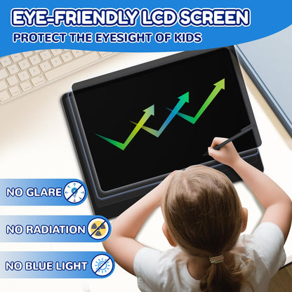 LCD Writing Tablet,16 Inch Colorful Screen Doodle Board Toddler Educational Toys for 3 4 5 6 Years Old Boys Girls Reusable Portable Drawing Tablet Christmas Toys Gifts for Kids (Black)