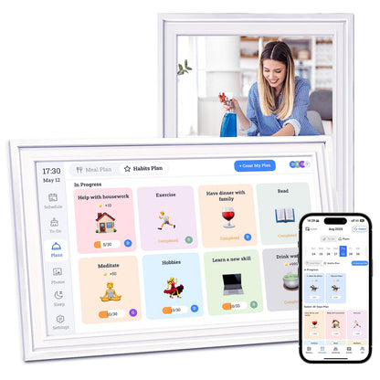 15.6 Inch IPS Touch Screen Smart Digital Calendar, HD Family Wall Desk Planner with Chore Chart, Meal Planner & Reward System, Free 64GB Card, Ideal Gift for Family, Parents, Kids