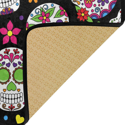 Anti Fatigue Kitchen Floor Mat, 39 x 20 in Sugar Skull Non Slip Absorbent Comfort Modern Standing Mat Soft Kitchen Runner Rug for Hallway Entryway Bathroom Living Room Bedroom Halloween Ghost…