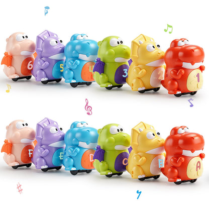 Covriina Dinosaur Magnetic Number Train Set for Toddlers 1-3, Magnetic Train Set for Toddlers Learning Toy, Number Toys DIY Letters, Dancing Singing Dinosaur Train Educational Toy for Girls Boys