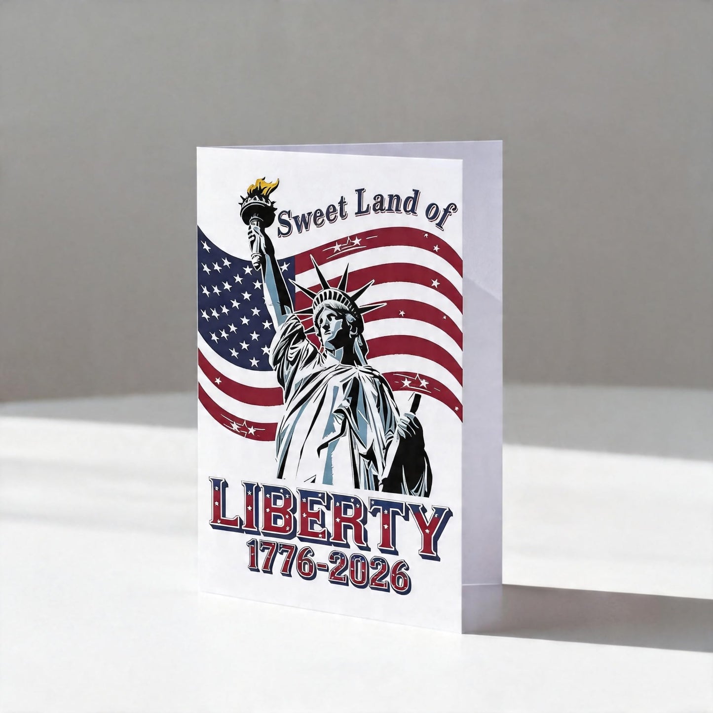 MEGLORT 250th Anniversary Greeting Cards with Envelopes, 5-Pack 4"x 6"(Folded), America 250 Years Card, Patriotic Thank You Cards for Veterans Day, Memorial Day, 4th of July & Military Gifts