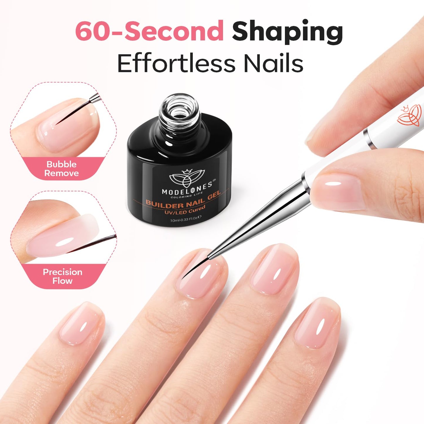 modelones 15 ml Nail Dehydrator and Primer, Acid Free Base Coat Natural Prep Dehydrate & Bond Primer Kit, Hema-Free Acrylic Nail Supplies